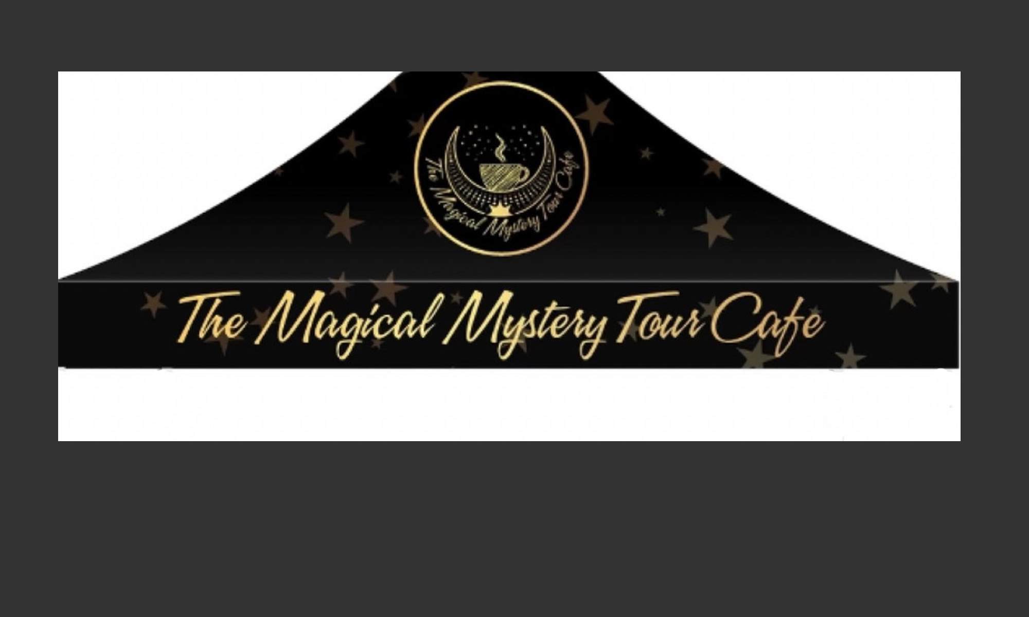 Magical Mystery Tour Cafe Logo tent top